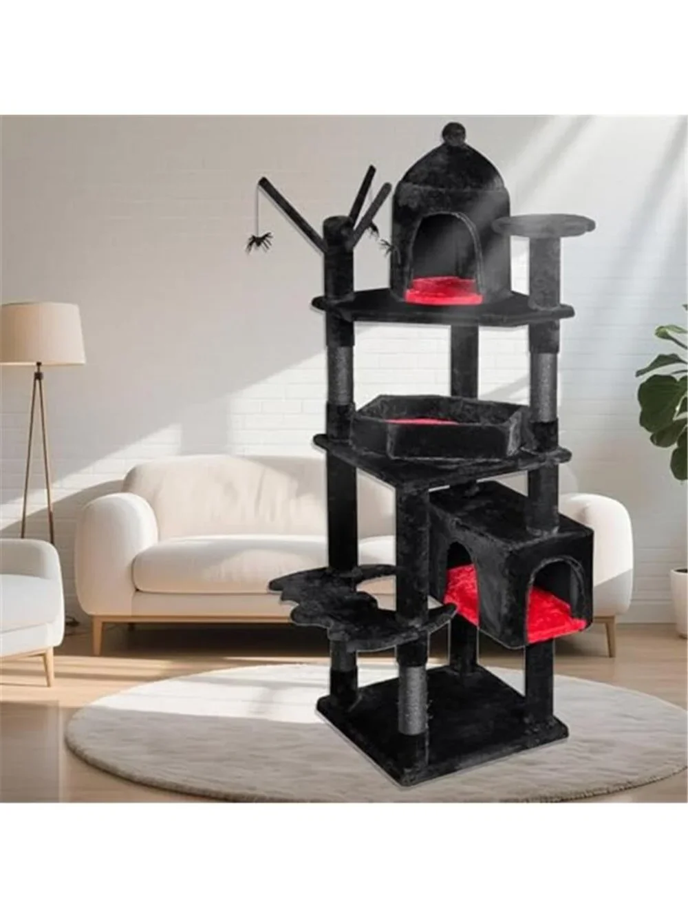 63 in Large Cat Trees Gothic Cat Tower with Heavy Duty Cat Tree